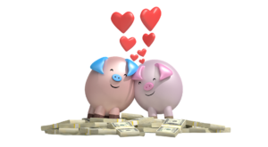 Mondy - piggy banks and hearts